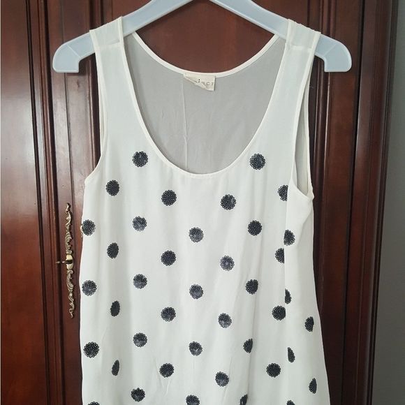 Project Shirt Sheer Sleeveless White Black Floral Design Womens Size Medium - Picture 7 of 8